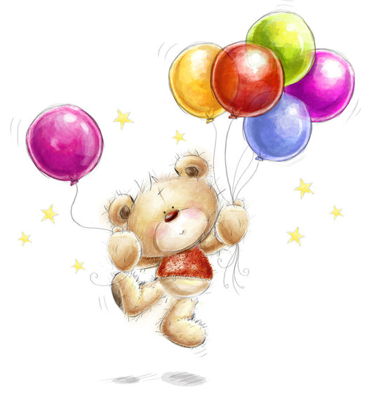 Bear with balloons