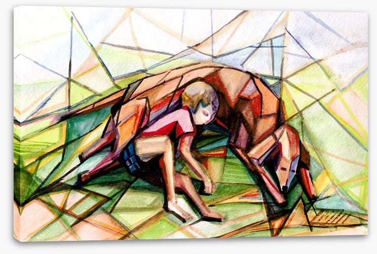 The dog and boy