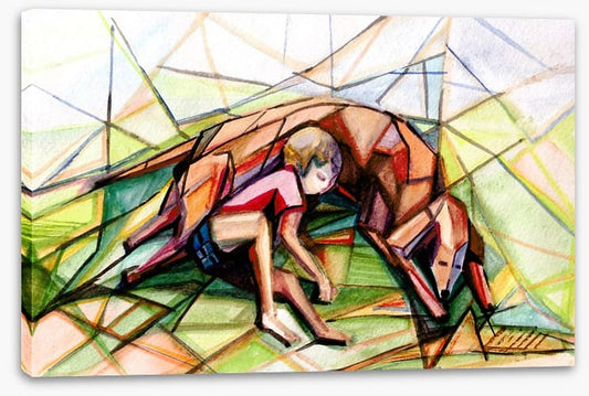 The dog and boy