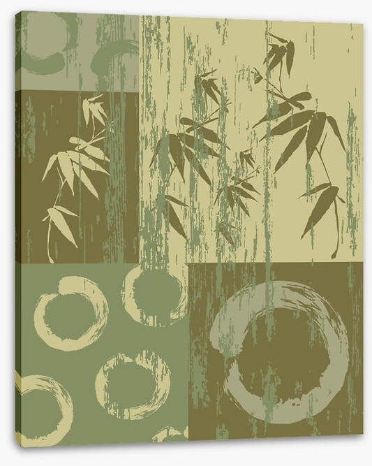 Zen circle and bamboo green