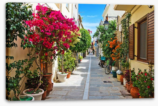 Narrow street in Rethymnon, Greece