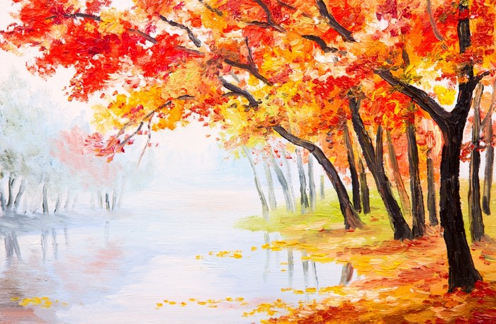 Autumn lake reflections