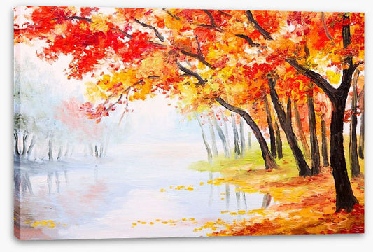 Autumn lake reflections