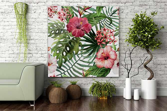 Pink hibiscus leaves