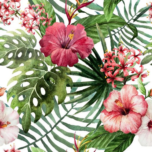 Pink hibiscus leaves