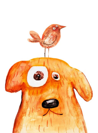 Dog and bird