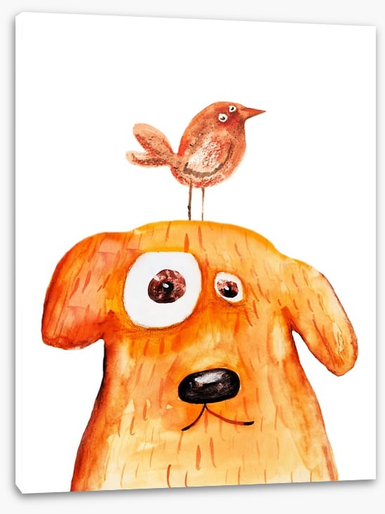 Dog and bird