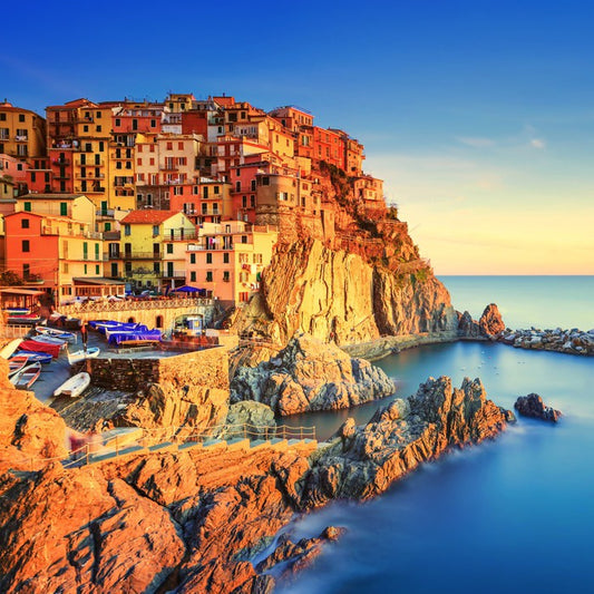 Manarola village sunset, Italy