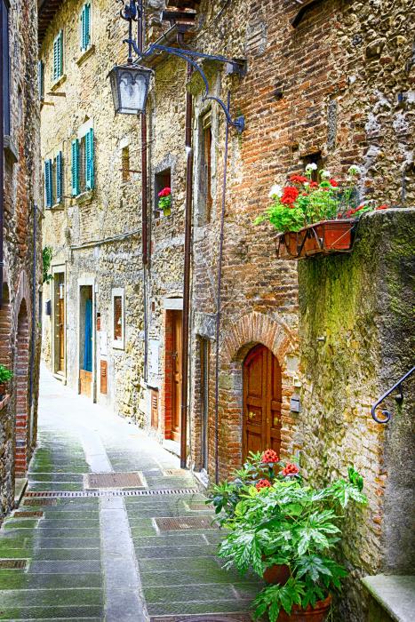 Through the medieval alley, Italy