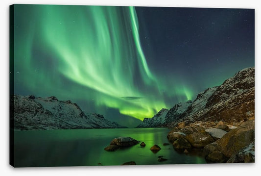 Aurora Borealis over the fjord