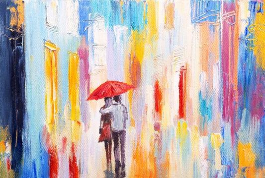 Couple in the rain