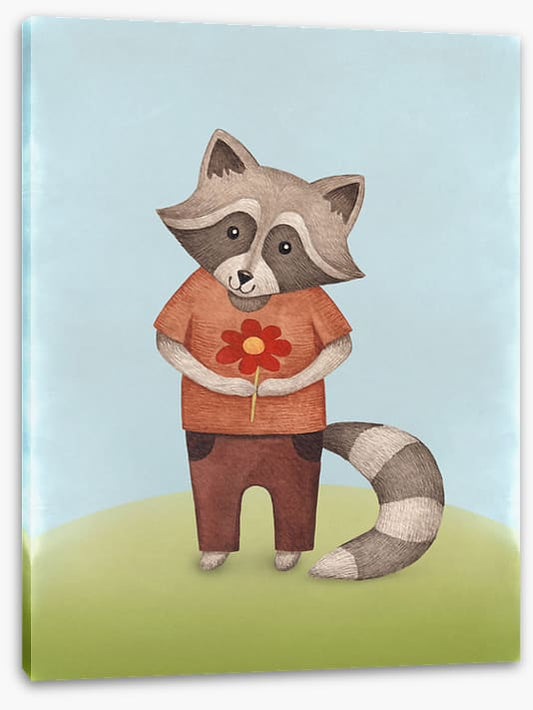 Red flower raccoon