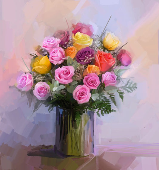 Roses and ferns