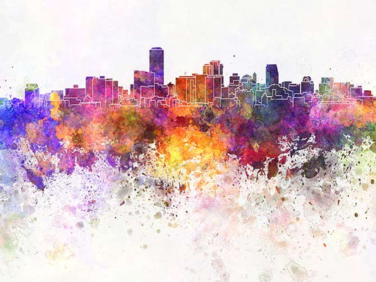 Adelaide skyline watercolour