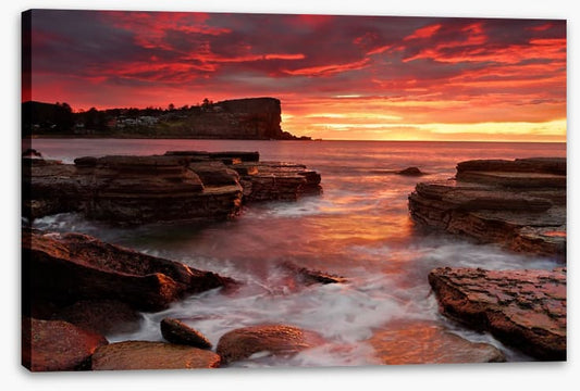 Blazing sunrise from Avalon Beach