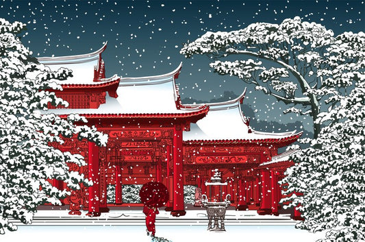 Temple in the snow