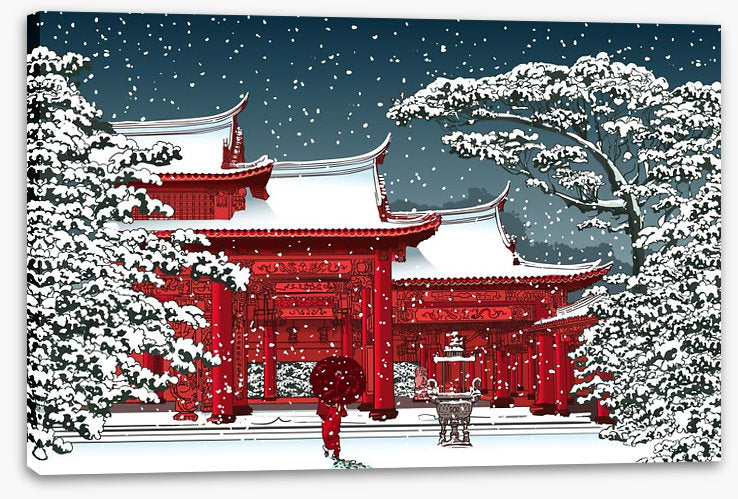 Temple in the snow