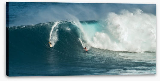 Surfing duo panorama