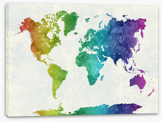 Rainbow world map