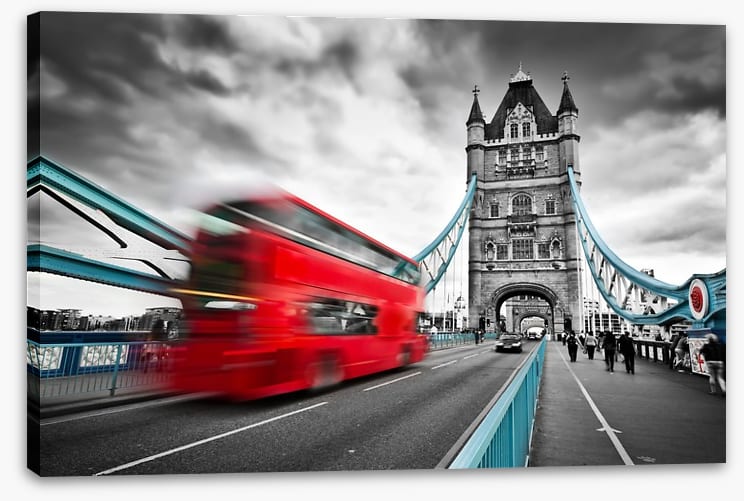 London bus in motion