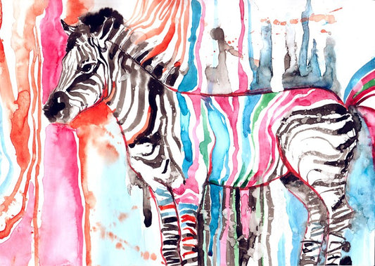 Watercolour zebra