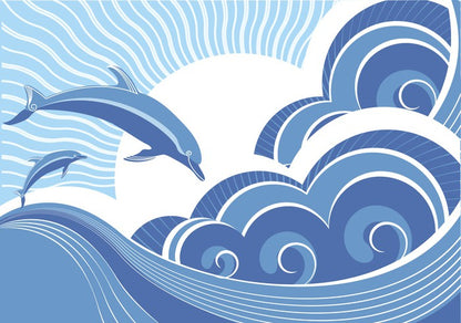 Dolphins jumping