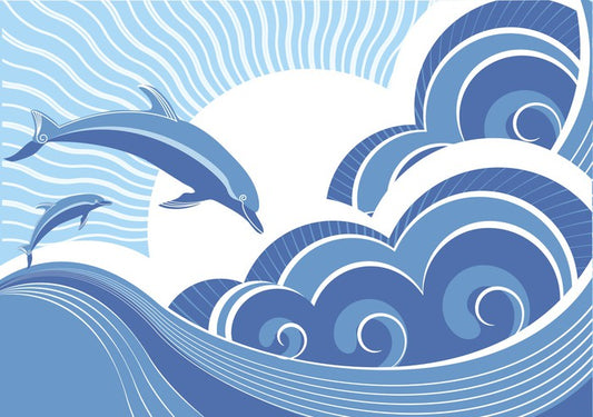 Dolphins jumping
