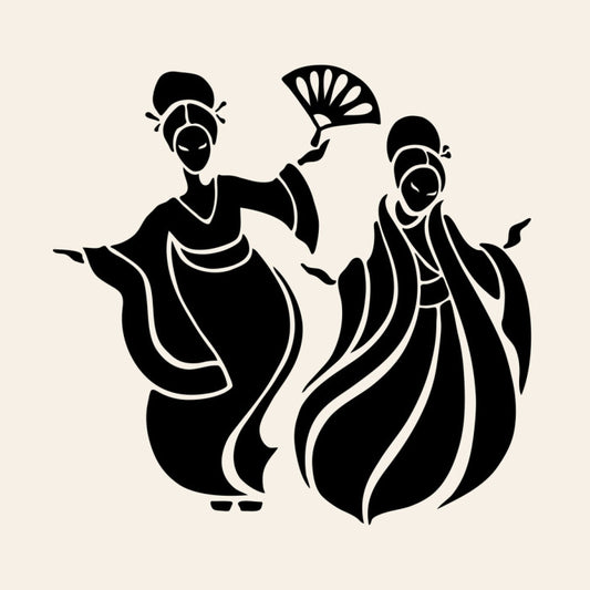 Fan dance pair