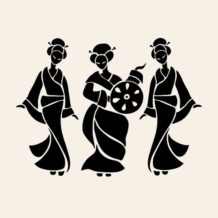 Fan dance trio