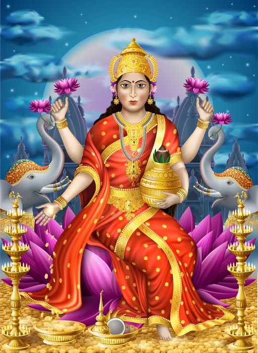 Golden goddess Lakshmi