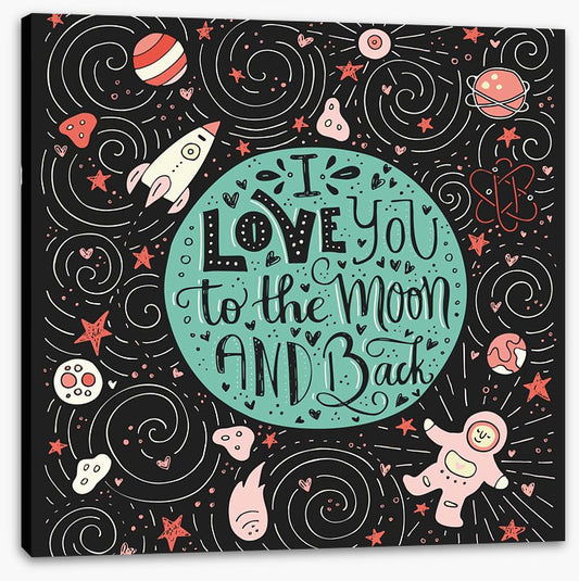 The moon and back