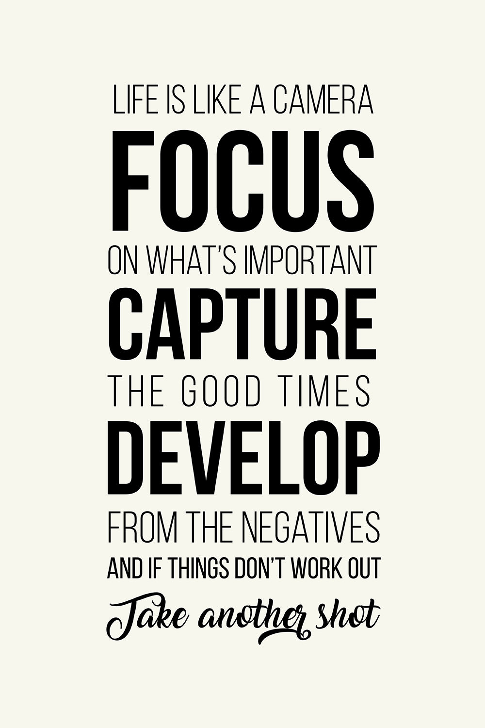 Life is like a camera