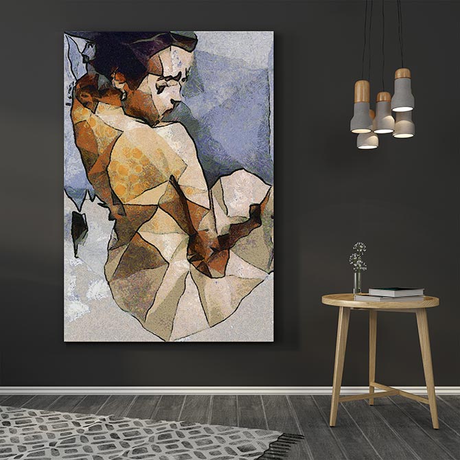The seated woman