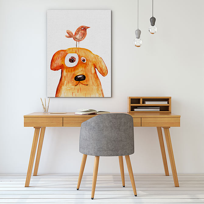 Dog and bird