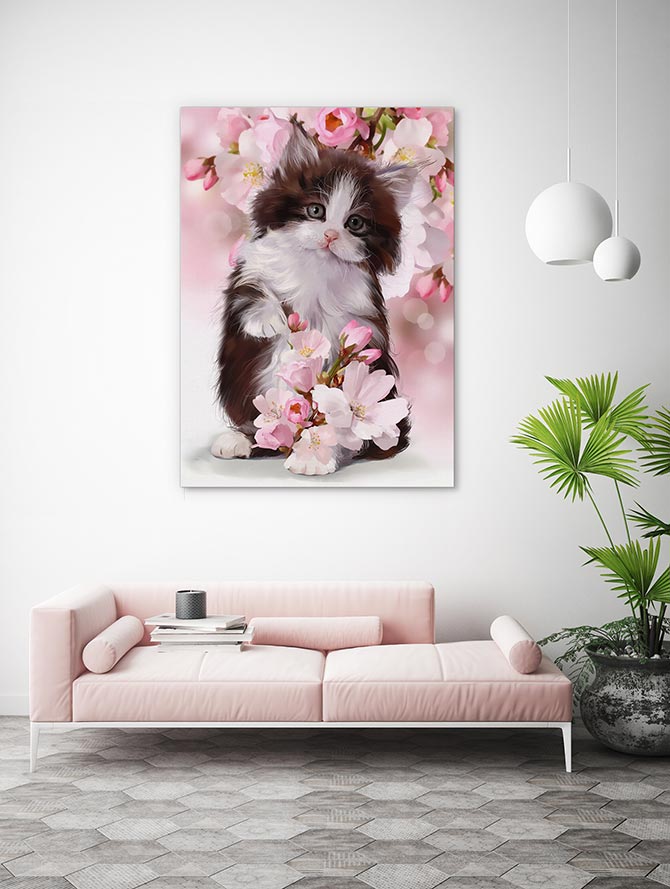 Kitten in the blossom