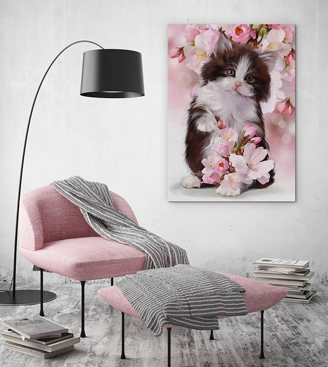 Kitten in the blossom