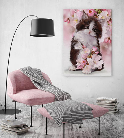 Kitten in the blossom