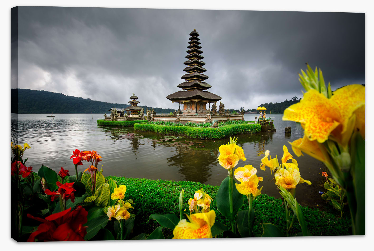 Bali temple and flowers