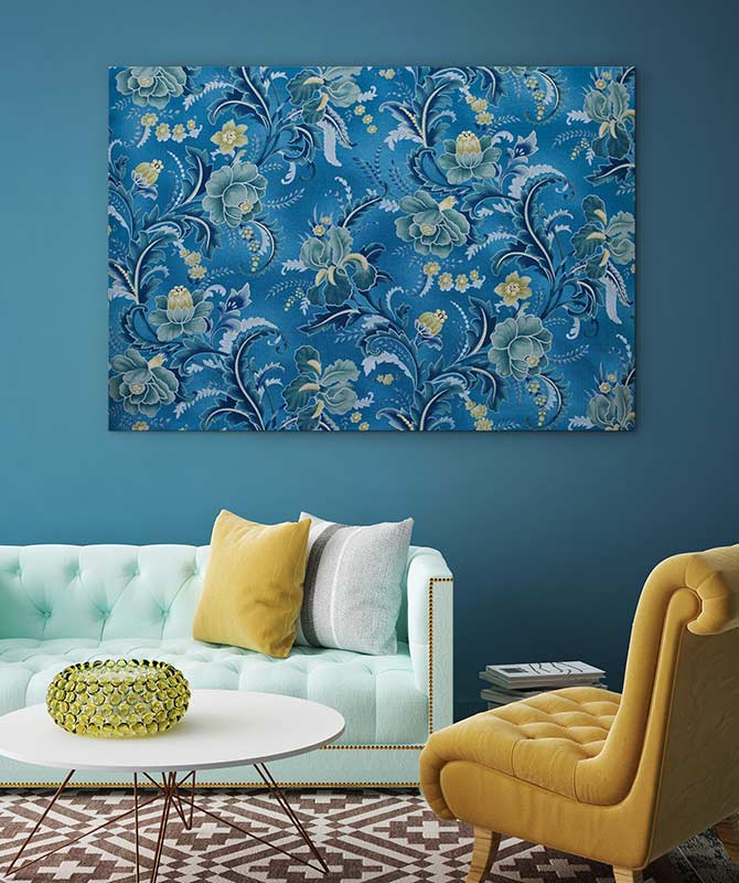 Brocade in blue