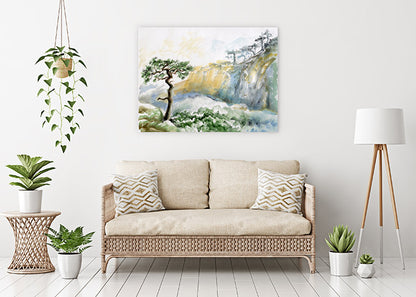 Rocks and pine tree