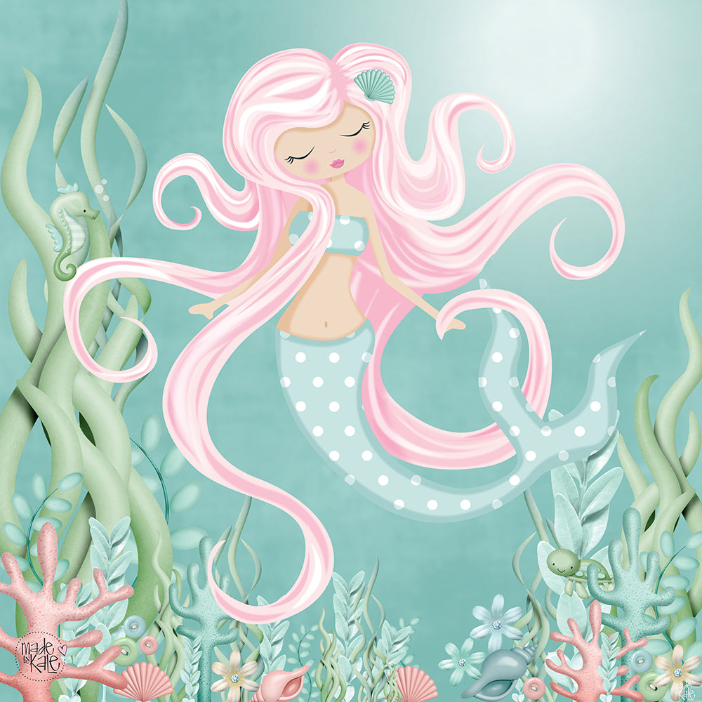 The mermaid with pink hair