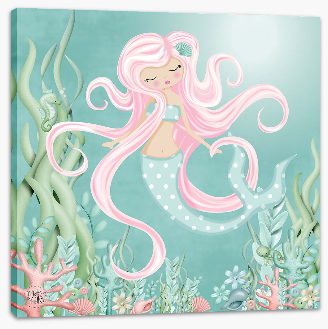 The mermaid with pink hair