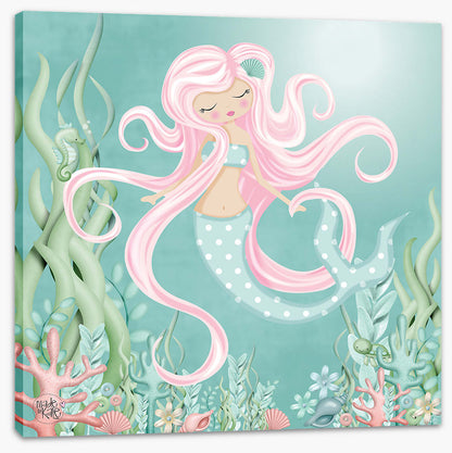 The mermaid with pink hair