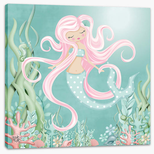 The mermaid with pink hair