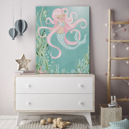 The mermaid with pink hair