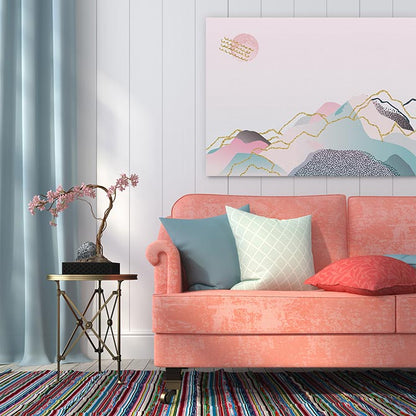 Pink mountain sunrise