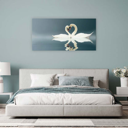 Love swans panorama