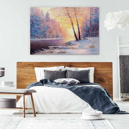 Winter river sunlight
