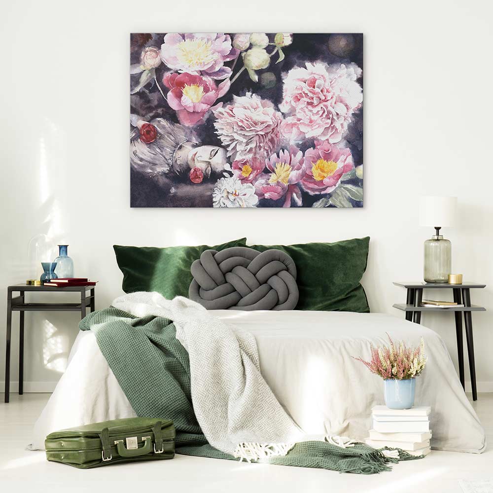 Sleeping under the peonies