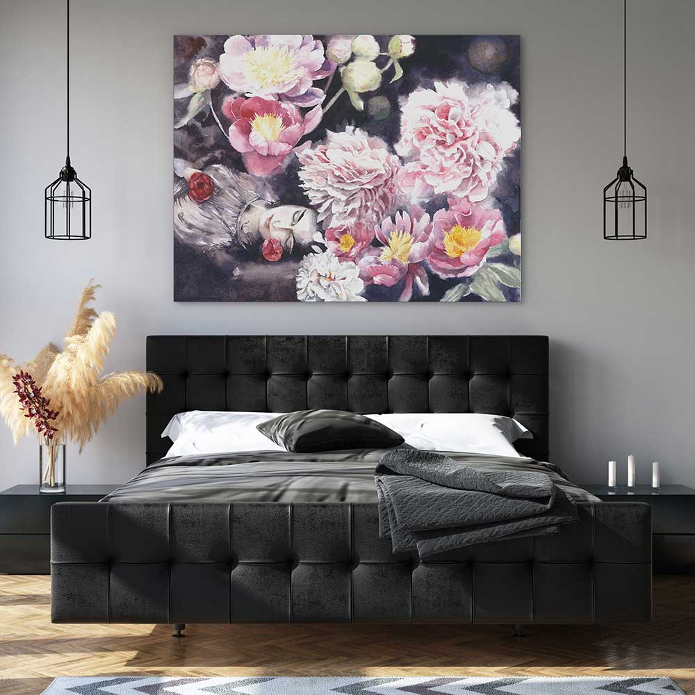 Sleeping under the peonies